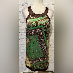 Sele Silky Halter Style Floral Handkerchief Dress Size medium